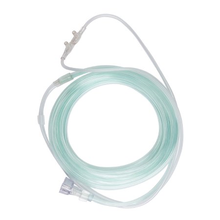 ETCO2 Nasal Sampling Cannula with O2 Delivery McKesson Adult Curved Prong NonFlared Tip 10 Foot O2 Line